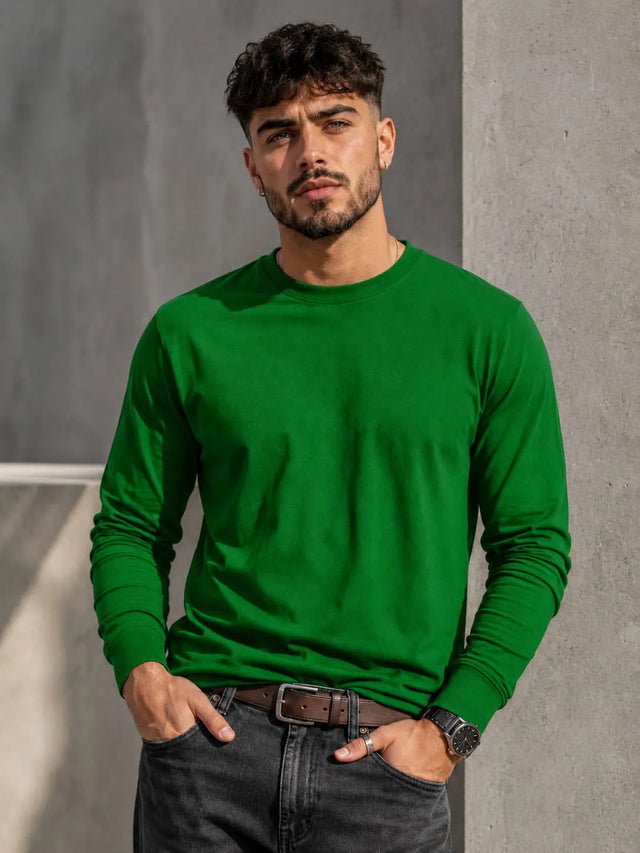 Polera Manga Larga Cuello Redondo 100% Algodón Para Estampar