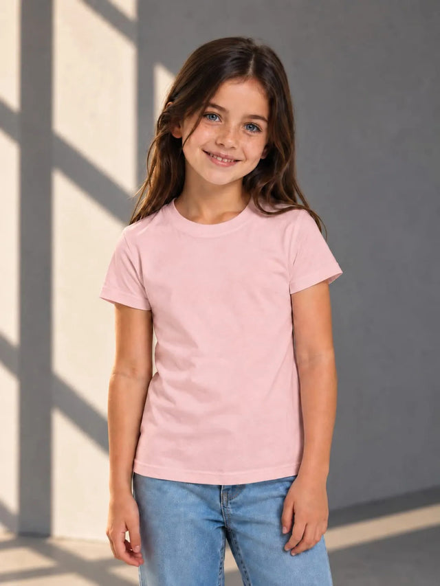 Poleras Niños Basica 100% Algodon Manga Corta Cuello Redondo