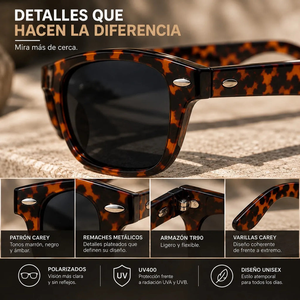 Lentes De Sol Polarizados Unisex Carey  Protección Uv400