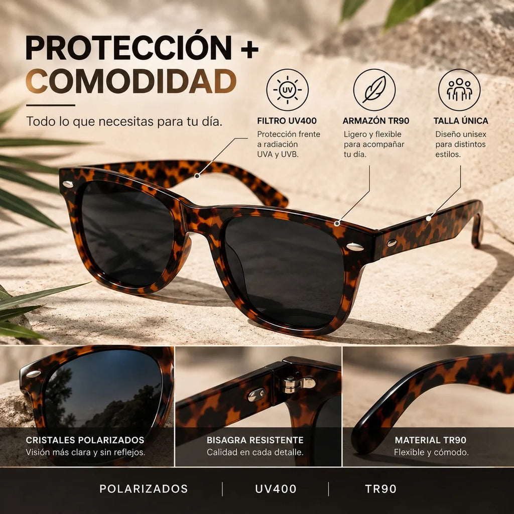 Lentes De Sol Polarizados Unisex Carey  Protección Uv400