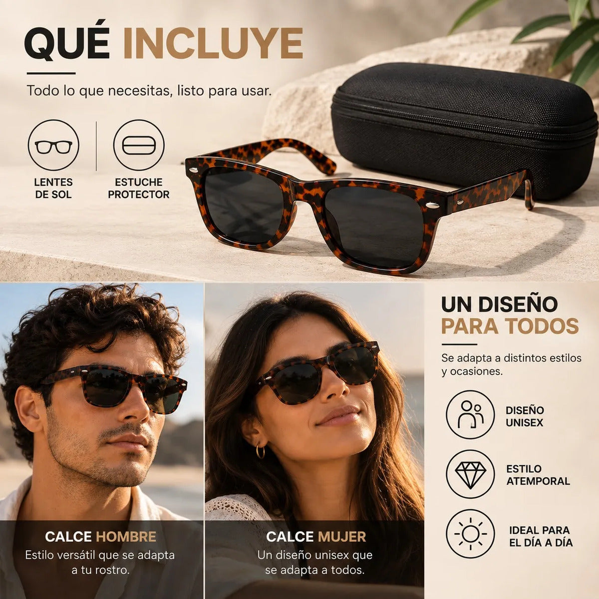 Lentes De Sol Polarizados Unisex Carey  Protección Uv400