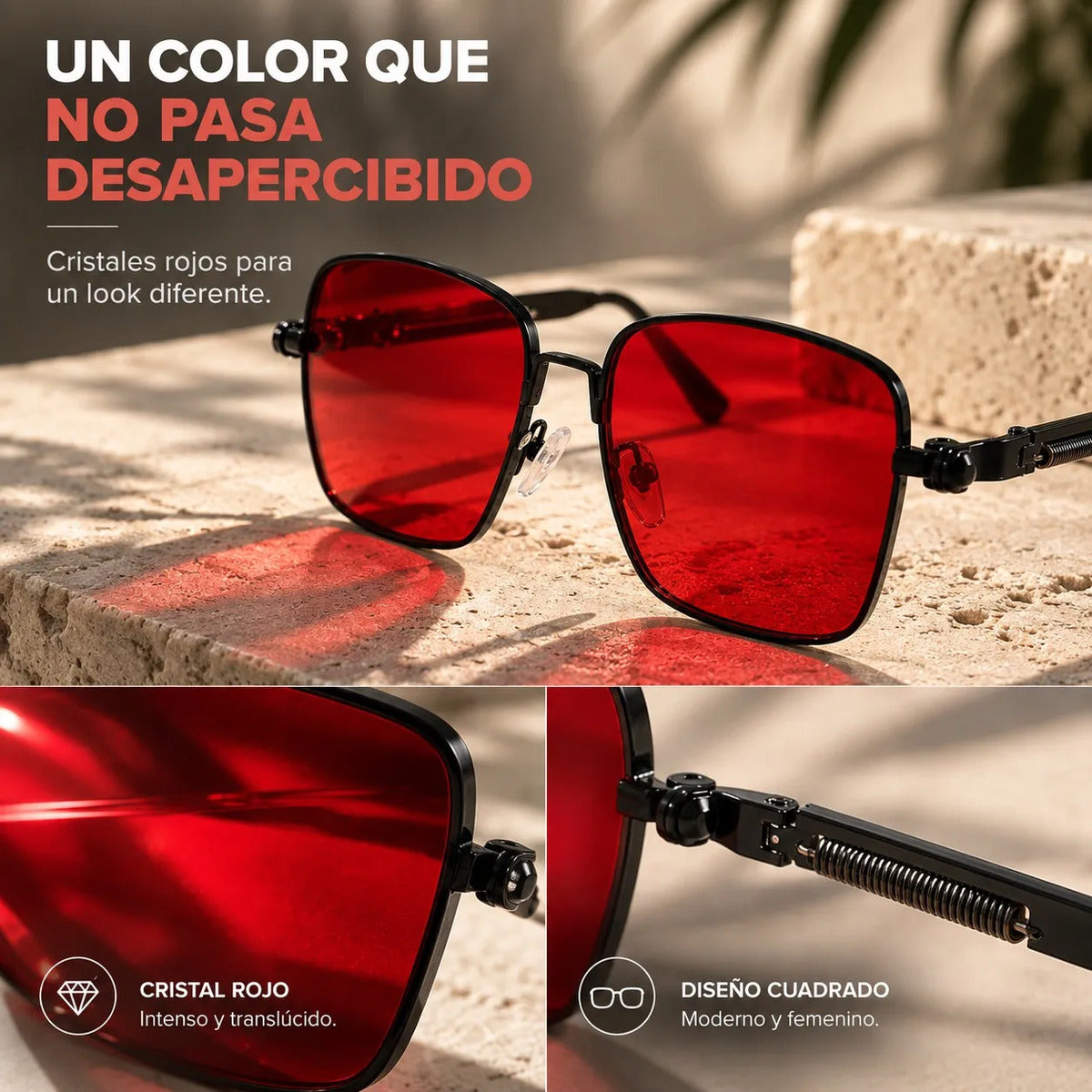 Lentes De Sol Mujer Polarizado Cuadrados Uv400 Marco Tr90