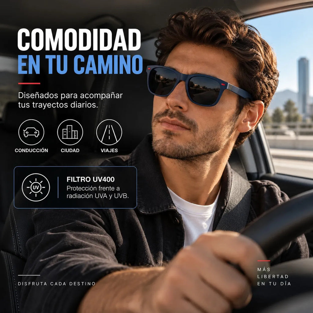 Lente De Sol Urban Square Clasico De Hombre Polarizado Uv400