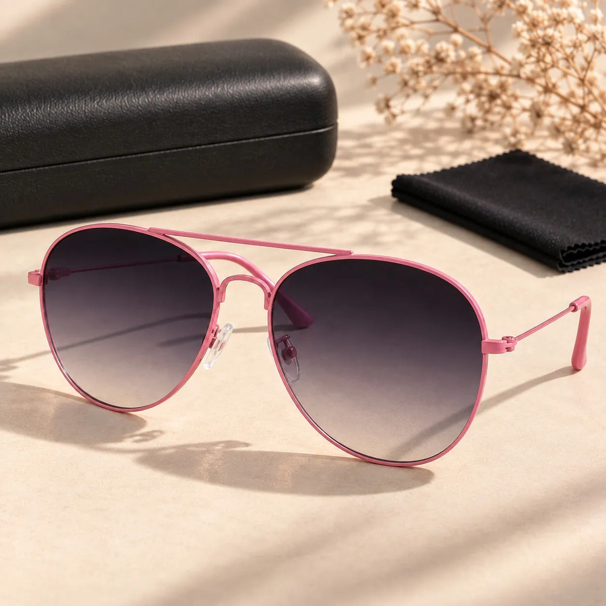 Lentes De Sol Mujer Polarizado Aviador Rosa Uv400 Degradé