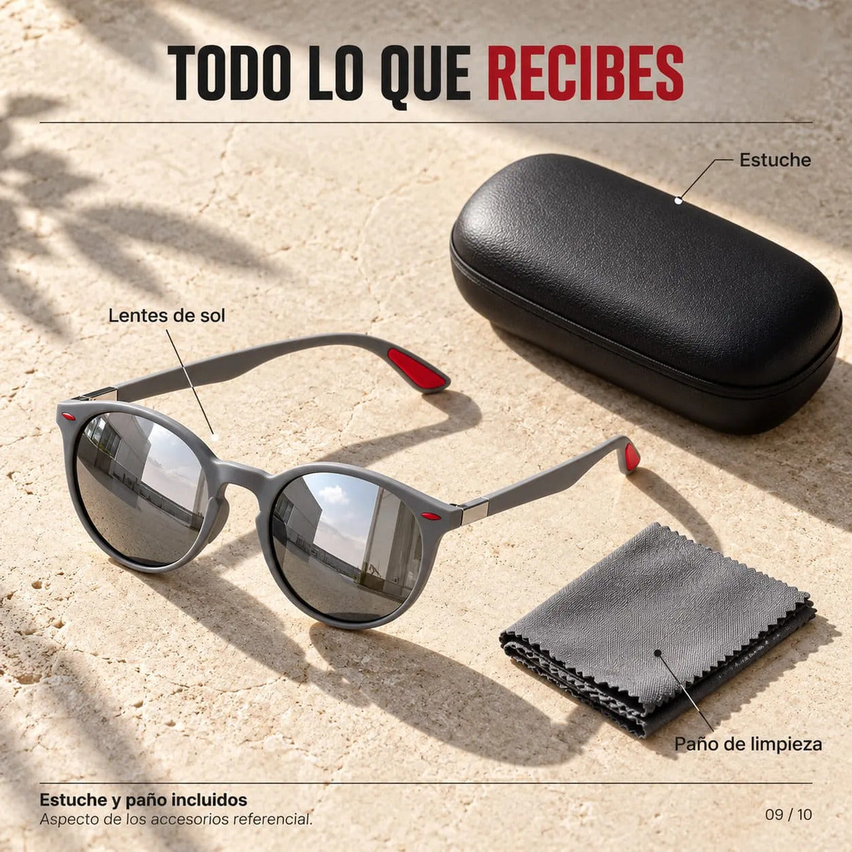 Lentes De Sol Hombre Redondos Uv400 Espejados Con Estuche