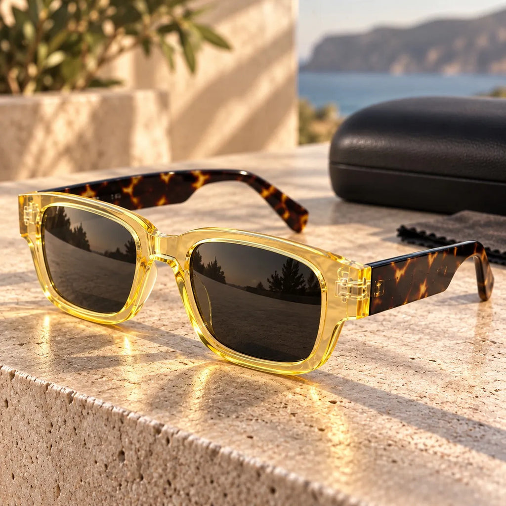 Lentes De Sol Mujer Carey Amarillo Uv400 Polarizado Tr90