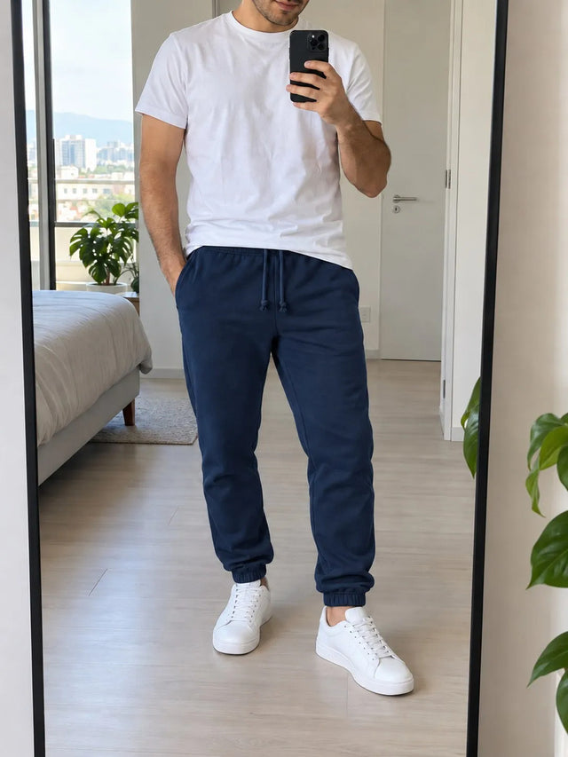 Pantalon De Buzo Con Puño 285g Jogger De Hombre Basico