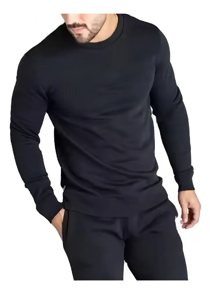 Polera Manga Larga Cuello Redondo 100% Algodón Para Estampar