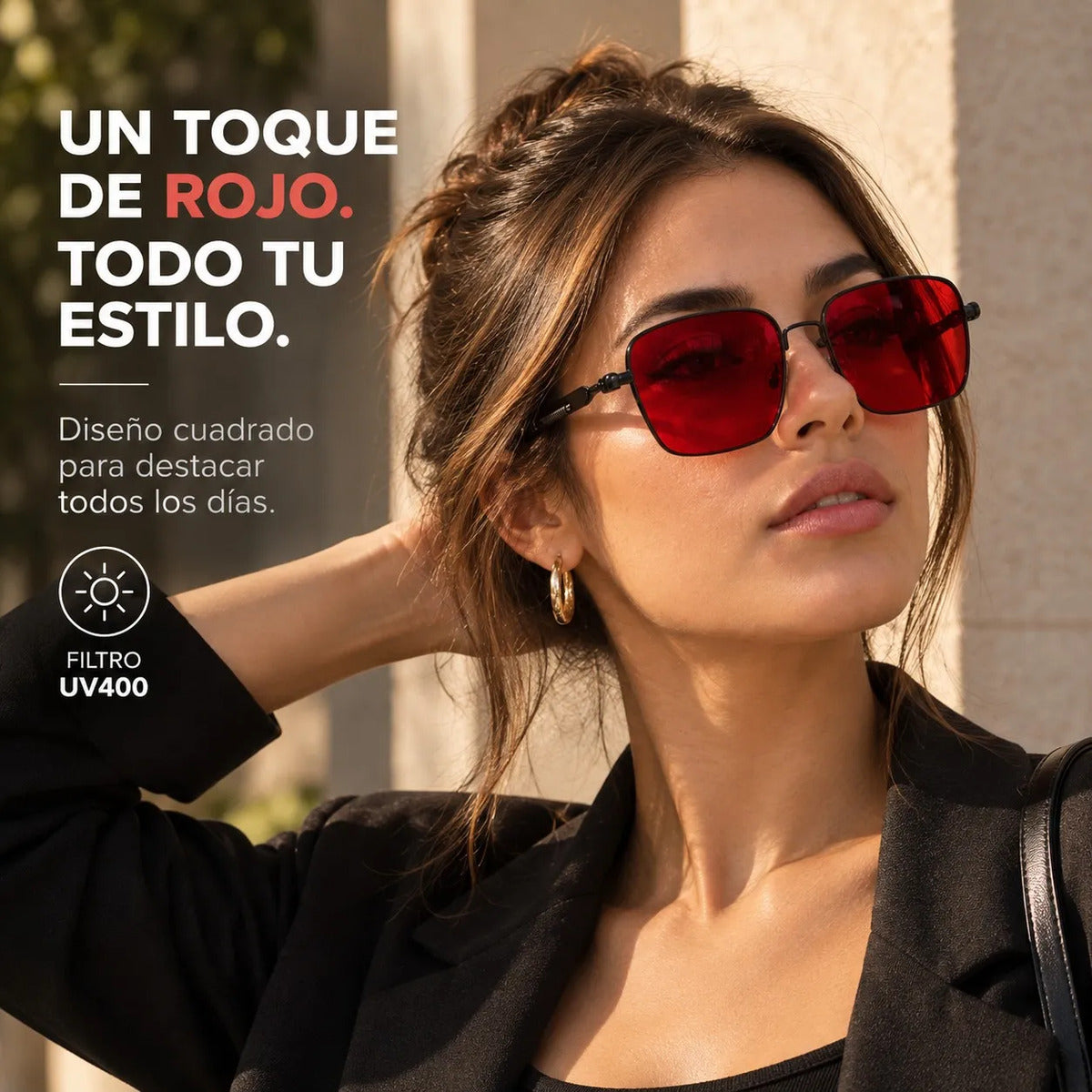 Lentes De Sol Mujer Polarizado Cuadrados Uv400 Marco Tr90