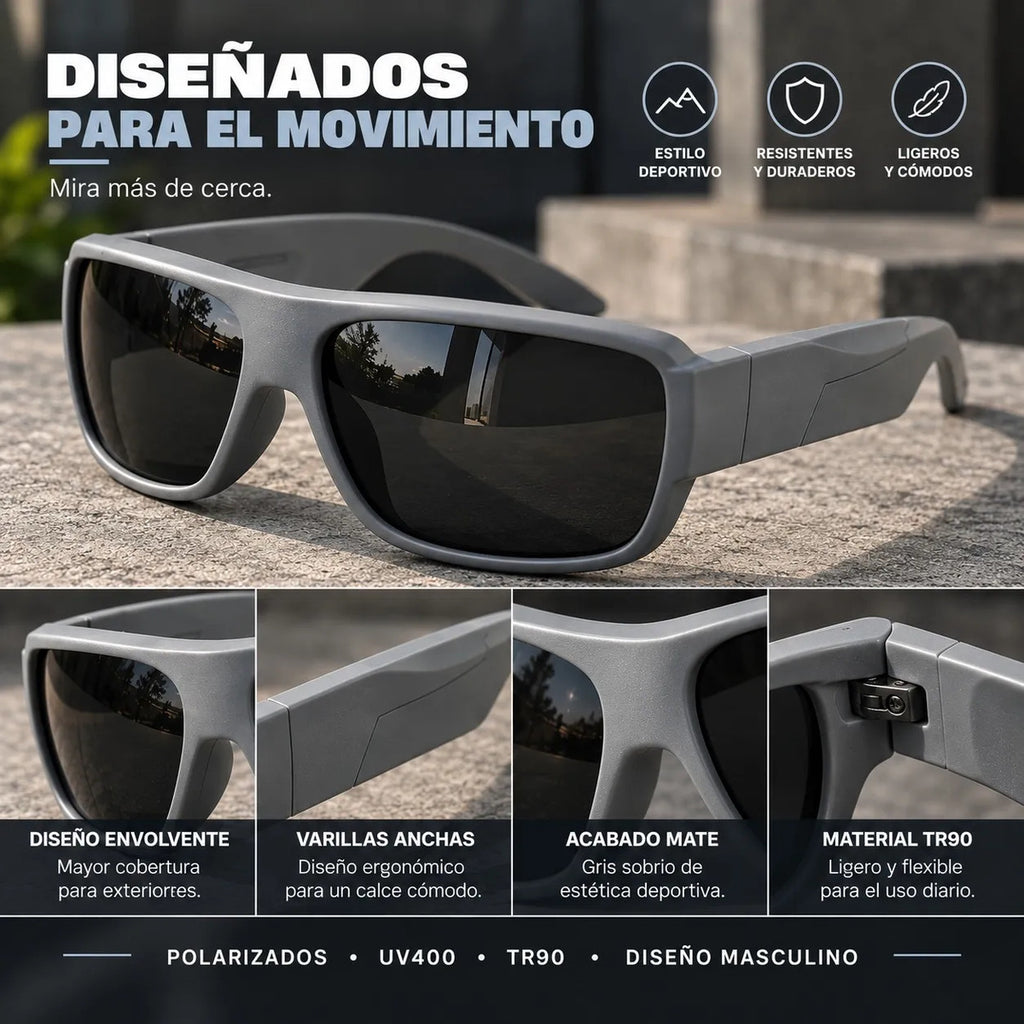 Lente De Sol Deportivo De Hombre Proteccion Uv400 Polarizado