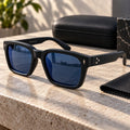 Lentes De Sol Monaco Rectangulares Uv400 Hombre Con Estuche