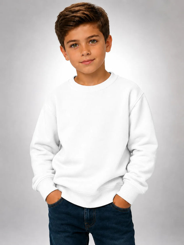 Poleron Polo Cuello Redondo De Niño 300g Basico 70/30 Casual