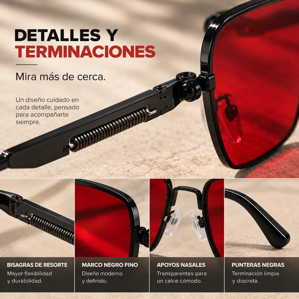 Lentes De Sol Mujer Polarizado Cuadrados Uv400 Marco Tr90