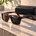 Lentes De Sol Polarizados Hombre Carey Rectangular Uv400