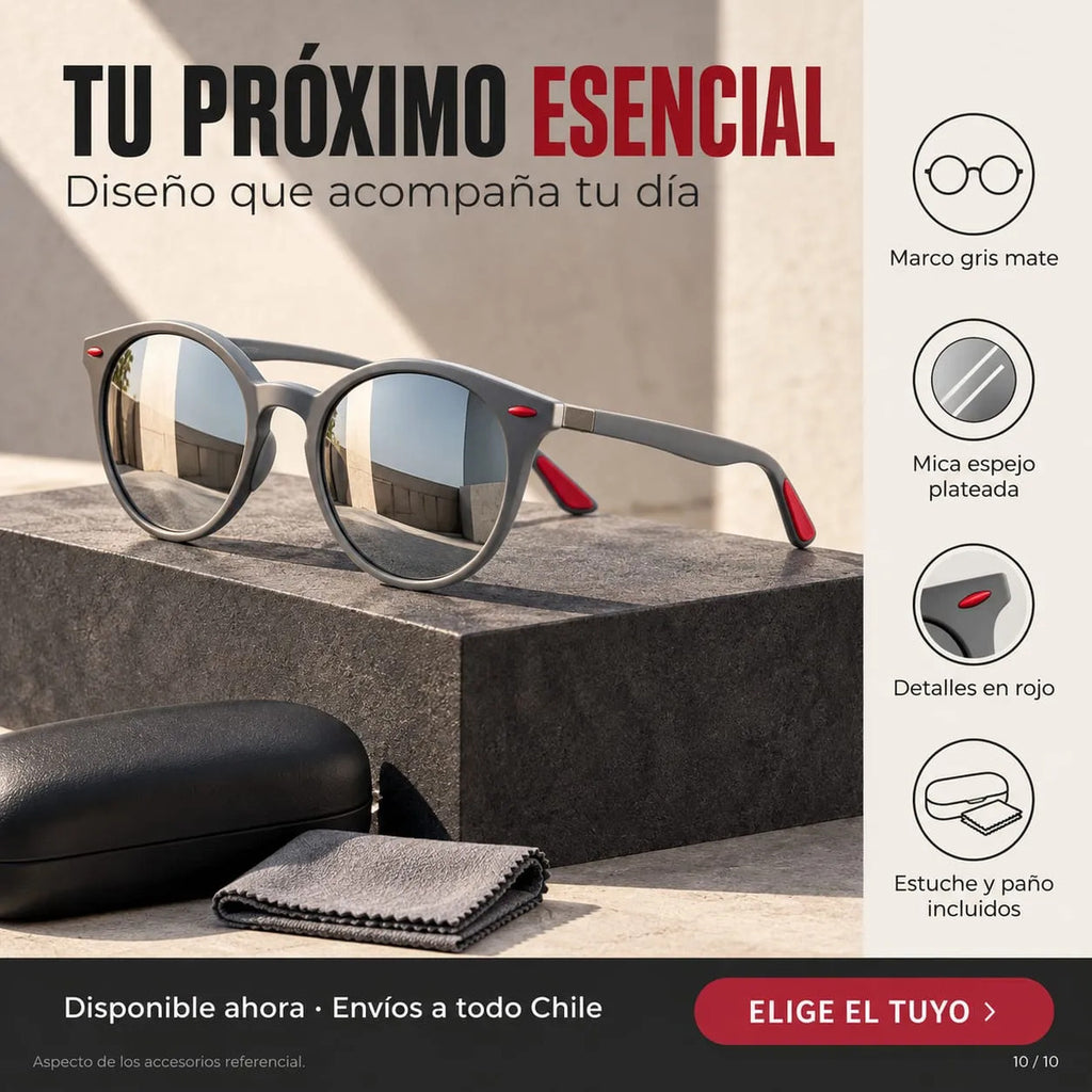 Lentes De Sol Hombre Redondos Uv400 Espejados Con Estuche