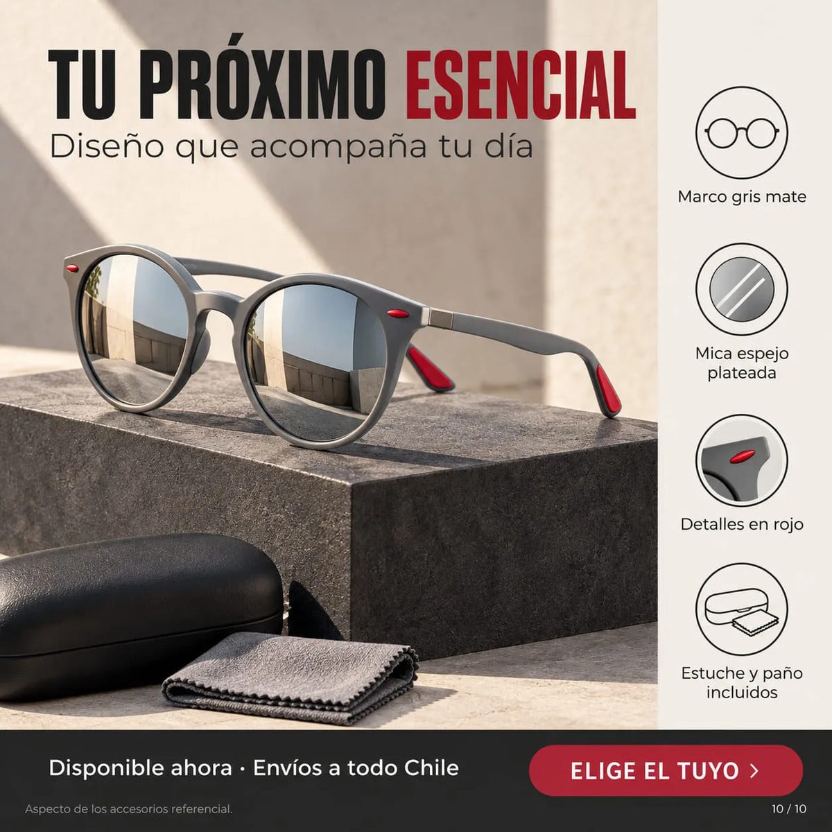 Lentes De Sol Hombre Redondos Uv400 Espejados Con Estuche